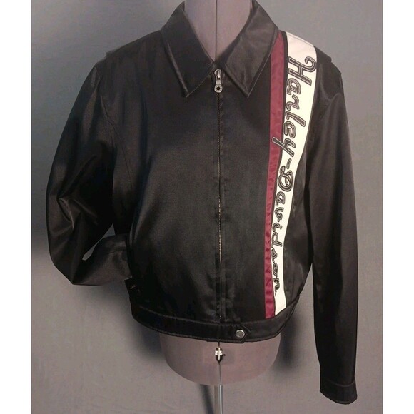 Harley Davidson Womans LARGE Nylon Embroidered Motorcycle Riding Jacket- NWOT - Picture 11 of 16